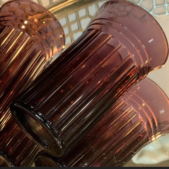 SOLD. Hazel Atlas New Century 5” Set 2 Purple #EL9 - Picture 3 of 6